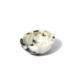 Jet International Natural Rainbow Moonstone Bowl 2" Free Booklet Crystal Therapy Gemstone A+ Hand Carved Crystal Altar Healing Tray Dish Devotional Focus Spiritual Chakra Cleansing Metaphysical