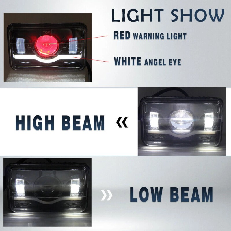 mayello 4PCS 4x6" LED Headlights Hi/Lo for 1980-1988 Oldsmobile Cutlass