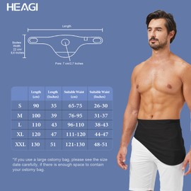 Heagimed Ostomy Belt for Men Woman, Adjustable Stealth Belt for Stoma Bags, Stoma Belt for Abdominal ileostomy Care, Inner Pocket to Hold Colostomy Bags for Sport & Swimming, Size XXL (43"-47")