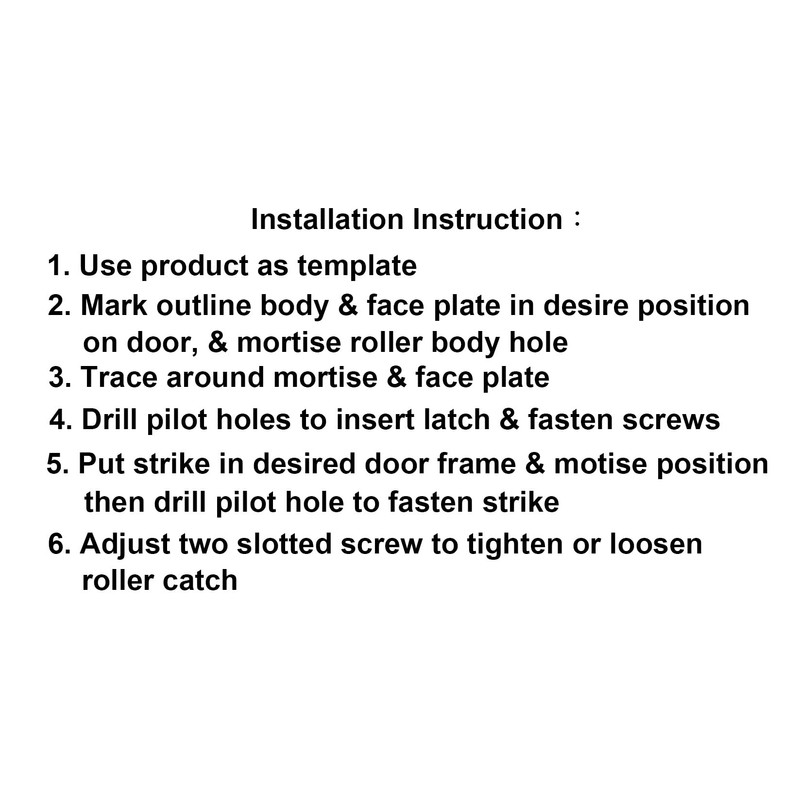 QCAA Heavy Duty Solid Brass Adjustable Silent Roller Catch, Oil