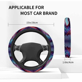 NOMEDOGYIm Dragon Scales Elastic Steering Wheel Cover Red Lavender Purple and Blue Steering Wheel Cover Anti Slip Protective Case Universal Stretch Steering Protector