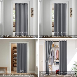 SHINELAND Temporary Door Curtain for Privacy Doorway,Sound Proof Folding Door for Room Divider,80 Inch Length