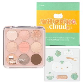 ETUDE Play Color Eyes / Decoration Sticker Whipping Cloud Collection 9 Colors Multi Color Palette Eye Shadow Low Saturation White Tone Glitter Shimmer Matte HOOKKA STUDIO Collaboration 0.4 oz (11.75 g) (Spring Whip Cream)