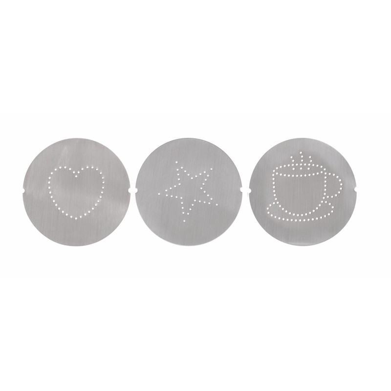 Gefu Decorating Shaker Fina, for Cocoa, 3 Different Motives, Stainless