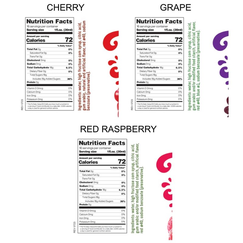 Time For Treats 3-Pack Grape, Cherry, Red Raspberry Syrup 16.9