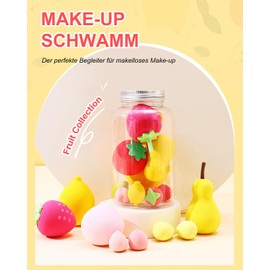 Make Up Sponge Set, 10 Pieces Fruit-shaped, Latex-Free Makeup Sponge, Dry and Moist Blender Sponges, Suitable for Blush, Powder, Liquid Foundation and Sun Protection Cream