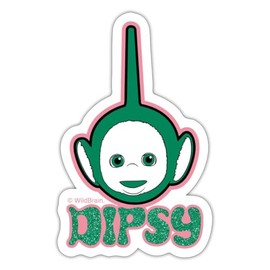 Spreadshirt Teletubbies Dipsy With Glitter Design Stickers, 10 x 10 cm, Matt White