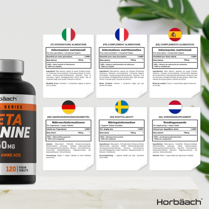 Beta Alanine 750mg | 120 Vegan Tablets | Premium Amino
