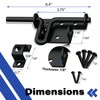 Black Heavy Duty Slide Bolt Gate Latch with Padlock Hole,