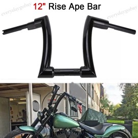 Unbranded 12" Rise 2" Ape Hanger Handlebar For Harley Fatboy Softail Sportster XL 48 Dyna