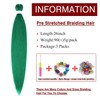 Pre-Stretched Braiding Hair Extensions Green Braiding hair 26 inch 3