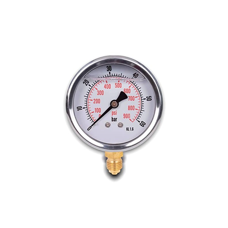 Stainless steel radial pressure gauge D.63 mm with 1/4 glycerine