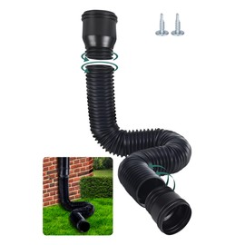 BKITC Gutter Flexible Downpipe Extension, Round Extension for Downpipe 80/100 mm, Rain Gutter Downpipe Drain Extension Set, Downpipe Extension from 47 to 150 cm (Black, 1 Piece)