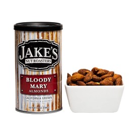 Jake's Nut Roasters - Bloody Mary Almonds (2 Pack) Whole Dry Roasted Seasoned Flavored Almonds - High-Protein Snack with a Traditional Bloody Mary Flavor