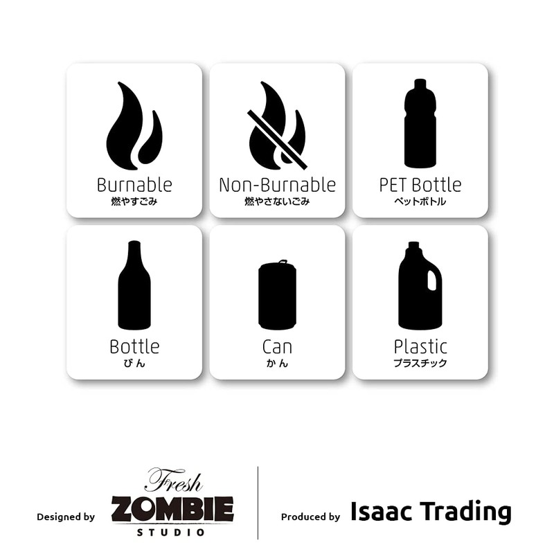 Isaac Trading 6 Piece Set Square Flammable Non-Flammable Plastic Bottle