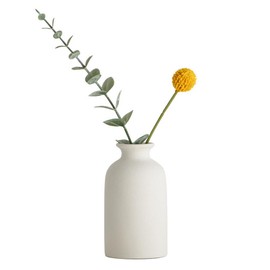 12cm White Ceramic Small Vases Set for Dry Flowers Minimalist Home Decor Modern Farmhouse Centerpiece Living Room Bedroom Office
