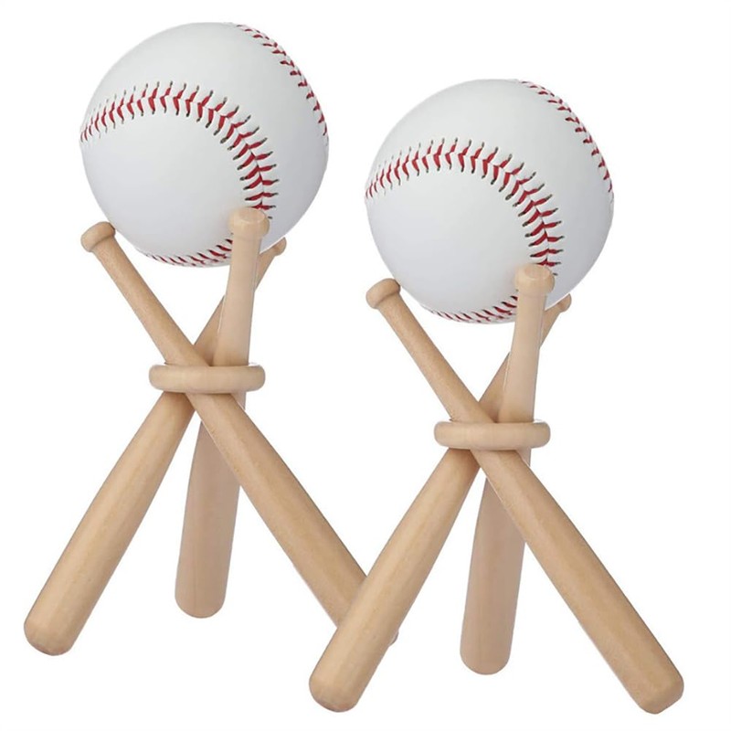 HugeDE 3 Pcs 150mm Mini Baseball Bats Unfinished Small Wooden