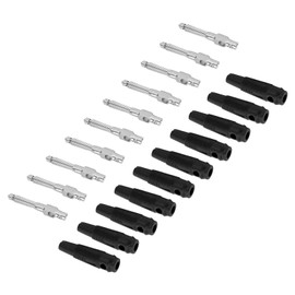 4mm 7Pin Banana Plug Copper 32A Stackable Male Plugs with Soft Sleeve Screw Tight, for Speaker TV Computer Etc (Black)