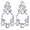 Platinum 10 Silver Plated Pewter 17x11mm Chandelier Connector Earring with