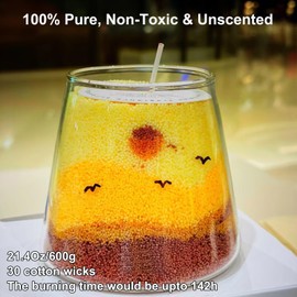 Aufien Candle Sand with Wicks, 21.4 Oz Pearled Candle, DIY Bead Powder Sand Wax Making kit Refillable Non Toxic for Handmade, Wedding and Party Decorations Purple Unscented