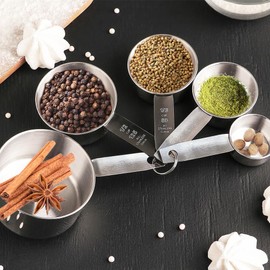 Measuring Spoon Set, Stainless Steel Dosing Spoon, Teaspoon, Measuring Cup Spoon, Measuring Spoon Set, Kitchen Baking Measuring Device, Cooking Accessories, Baking Tool, Drying Rations, Liquid, Spice Jars, Stackable