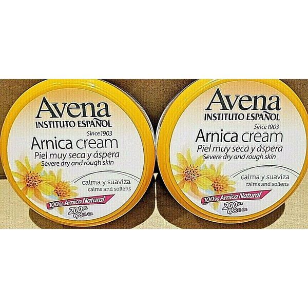 2 PACK-Avena Instituto Español 100 % Arnica Cream Natural 6.8 oz