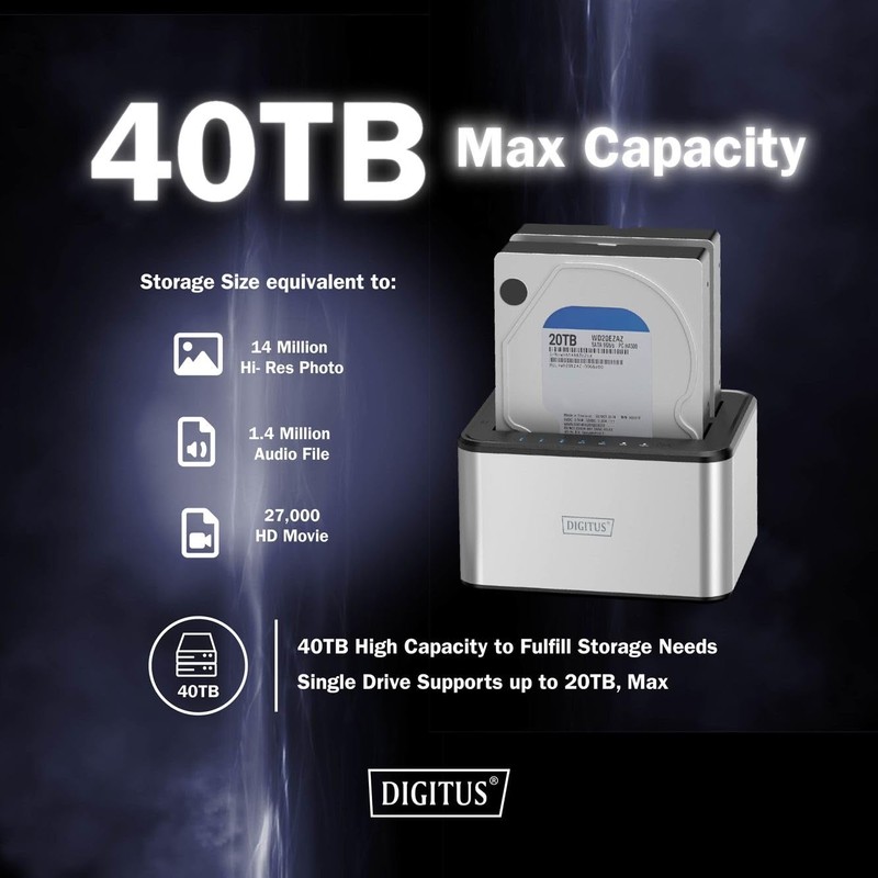 DIGITUS DA-71540-2 - Dual SATA HDD Docking Station - USB