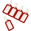 Red Luggage Suitcase ID Address Plastic Travel Tag (Pack of