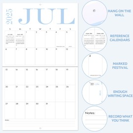 KONVINIT Aesthetic Wall Calendar 2024-2025, 16 Monthly Large Wall Calendar 2025 - 23" x 14" - Runs from September 2024 Until December 2025, 2025 Calendar with Twin-Wire Binding for Home, Office and School