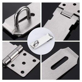 Padlock Hasp and Staple,Pack of 2 Stainless Steel Padlock Hasp Latch Lock Locking Hasp Hasp Lock Shed with 18 Screws Thick for Internal External Door Cupboard Cabinet Shed Drawer Outdoor