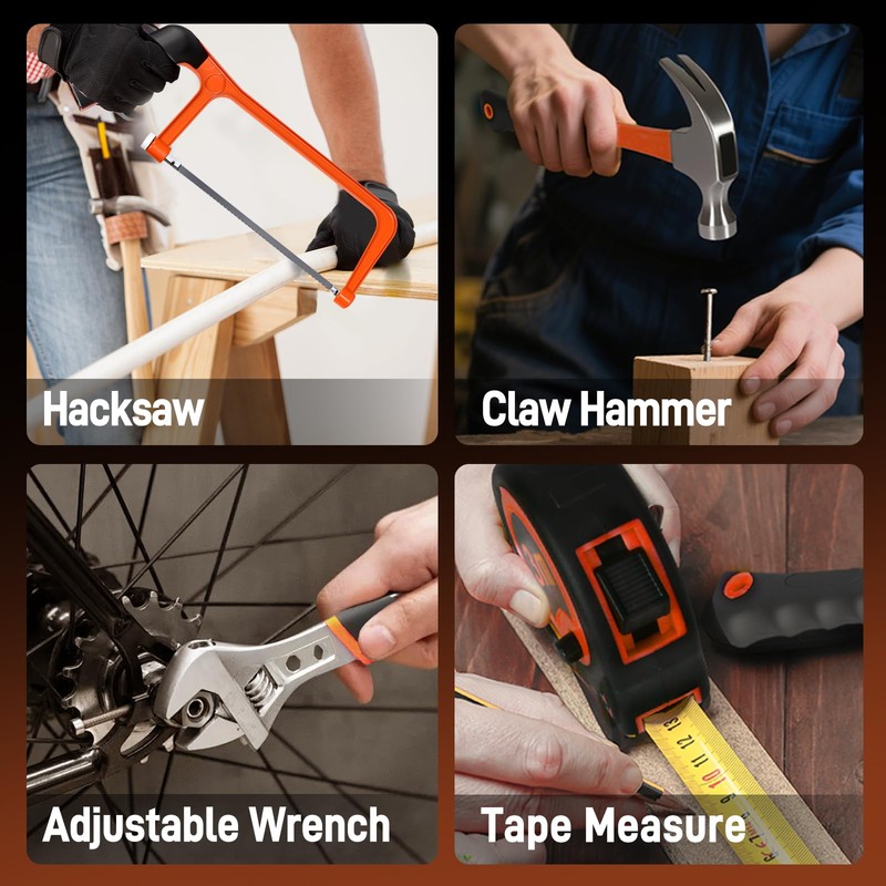 COMOWARE Household Tool Set with 20V Cordless Drill Driver, 120Pcs