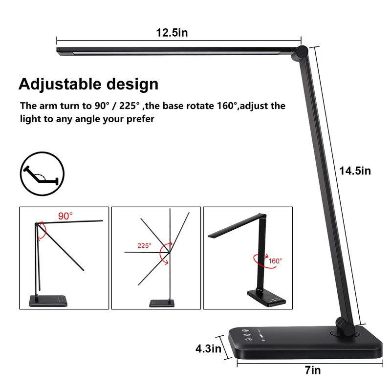 White crown LED Desk Lamp Dimmable Table Lamp Reading Lamp