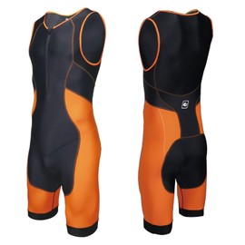 Triathlon Suits Mens One-Piece Sleeveless Trisuits Skin Wet Suit for Running Cycling Swimming
