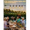 Outdoor String Lights Dimmable with Remote, 50 FT Outdoor Lights