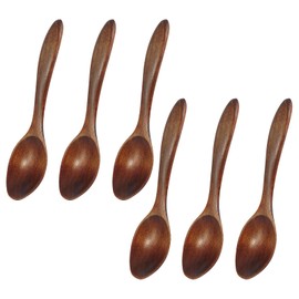 Wooden Honey Spoon, Small Wooden Honey Spoon, 5.5 Inch Children's Spoon, Natural Wooden Spoon, Hot Drinks Spoon, Coffee Spoon for Home, Kitchen, Restaurant (Pack of 6)