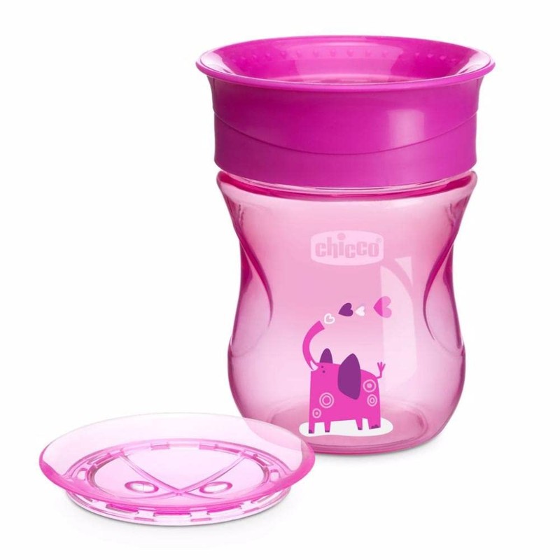 CHICCO, Vaso Entrenador Perfect Cup 360, 12m+, Color Rosa