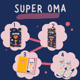 soxo Grandma Socks Women's Gifts for Women Funny Gift Colourful Women's Socks Set 35-40 1-3 Pairs, Super Grandma 1 Pair