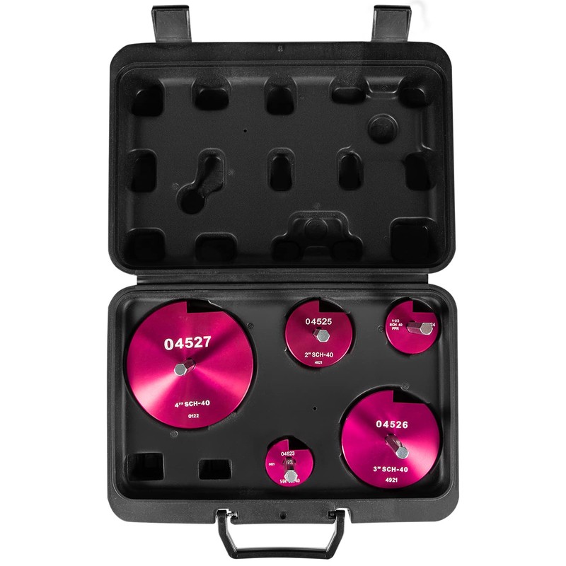 5 Piece Plastic Pipe Fitting Reamer Kit Fit into Standard