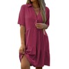 RANPHEE Burgundy Summer Dress for Women 2025 Baby Doll A