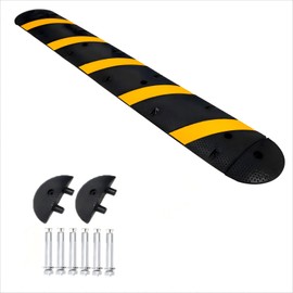 Towallmark 66000 Lbs Speed Bump, 6FT Speed Humps with 6 Bolt, Pack of 1 Total Speed Bumps for Road, for Parking Lot, School, Warehouse, Hotel, with Terminal*2pcs