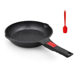 Bobikuke Nonstick Deep Frying Pan with Removable Handle, 10 Inch Frying Pan Skillet, Non Stick Saute Pan Compatible with All Stovetops, Oven Safe (Black)