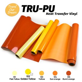 TransOurDream Matte Yellow HTV Heat Transfer Vinyl Roll for All Cutter Machines - 12'' x 5ft PU Golden Yellow Iron on Vinyl for T-Shirts - Thin and Easy to Weed