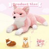 BENINY 4Pcs Fox Stuffed Animal Set, Large Mommy Pink Fox