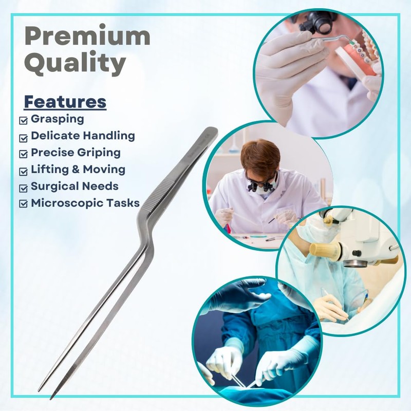 Precision Long Slim Tweezers with Very Fine Serrated Tips Stainless
