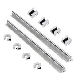 ANWOKIT Linear Rails and Bearings Kit, 2Pcs SBR20-2000mm Linear Guideway Rail with 4Pcs SBR20UU Bearing Block CNC Kit and 4Pcs 20mm Fixing Rings Linear Guide Rails for CNC Automated Machines