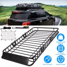 iMountek Car Roof Rack Extension Top Luggage Carrier Basket Holder with Cargo Net for SUV