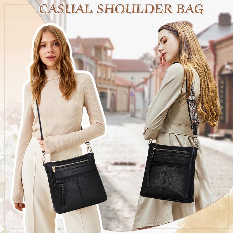 RAVUO Crossbody Bags for Women, Designer Soft Faux Leather Shoulder