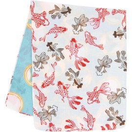 (Styleneo) Goldfish Hand Towel, Goldfish Tenugui, Tapestry, Goldfish, Goldfish Pattern, Tenugui, Gauze Towel, Goldfish, 34.6 x 13.4 inches (88 x 34 cm), Material 100% Cotton (Cutted Goldfish)