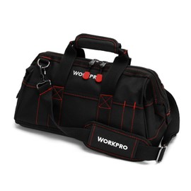 WORKPRO 16-inch Close Top Wide Mouth Tool Storage Bag with Water Proof Rubber Base, W081022A, 16"