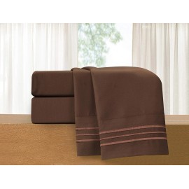 Elegant Comfort Luxury King Size Pillowcase Brown Ultra Soft Microfiber Breathable Wrinkle Free
